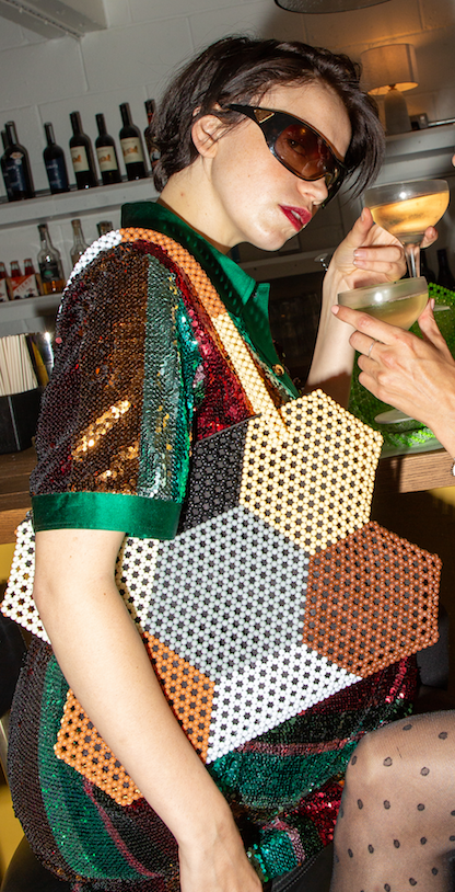 BEADED WAFFLE SHOULDER